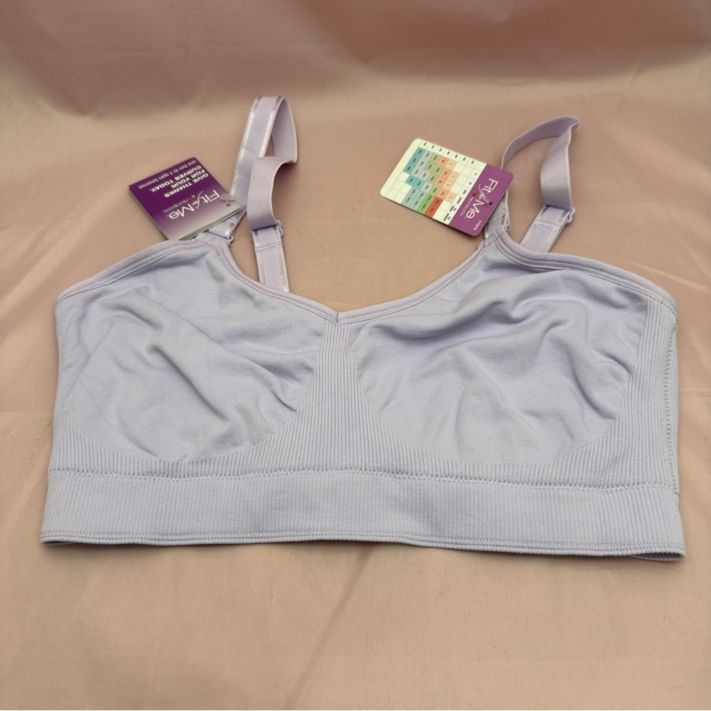 Fruit of the Loom Fit for Me Wireless Bra Size L Lilac Full Coverage